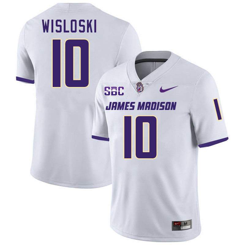 #10 Braeden Wisloski JMU Jersey,James Madison Dukes Football Jerseys Stitched-White #10 Braeden Wisloski JMU Jersey,James Madison Dukes Football Jerseys Stitched-White
